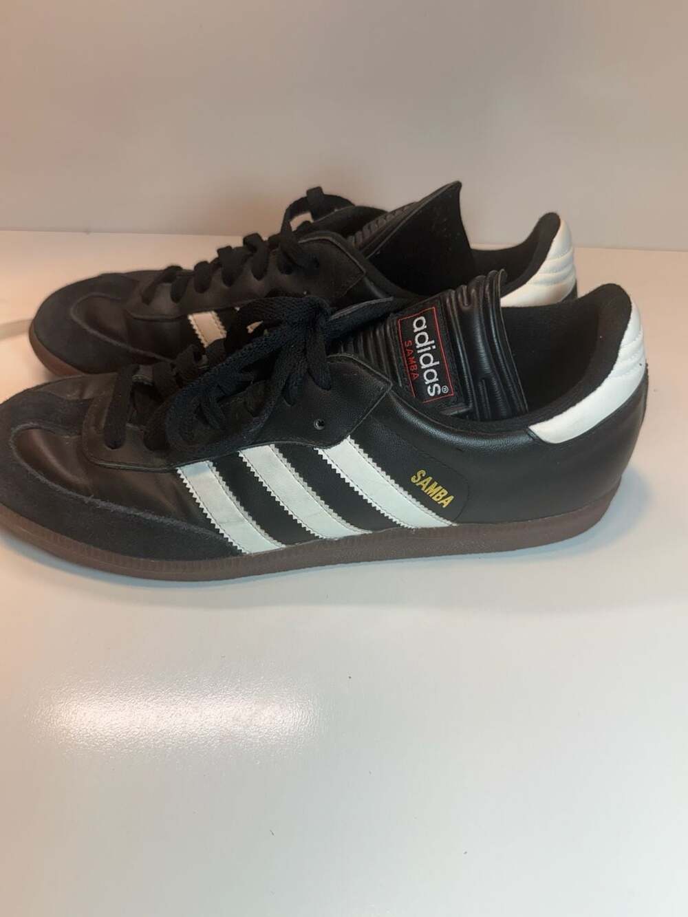 Adidas Samba Classic Black White Leather Indoor Soccer Shoes 034583 size 9.5